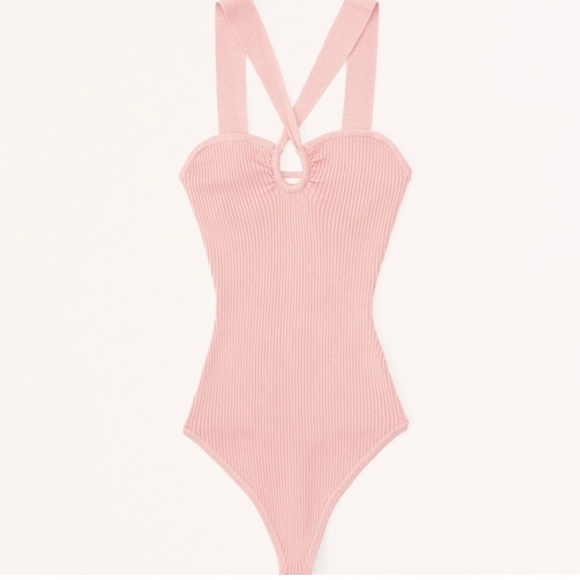 Abercrombie Twist Halter Bodysuit small ribbed - Picture 1 of 10